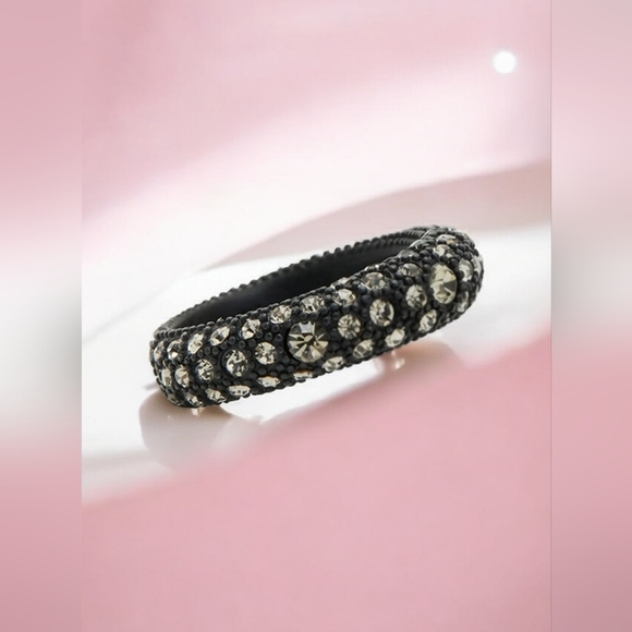 All Saints Black Ring with Sparkling Silver Details - Picture 3 of 5